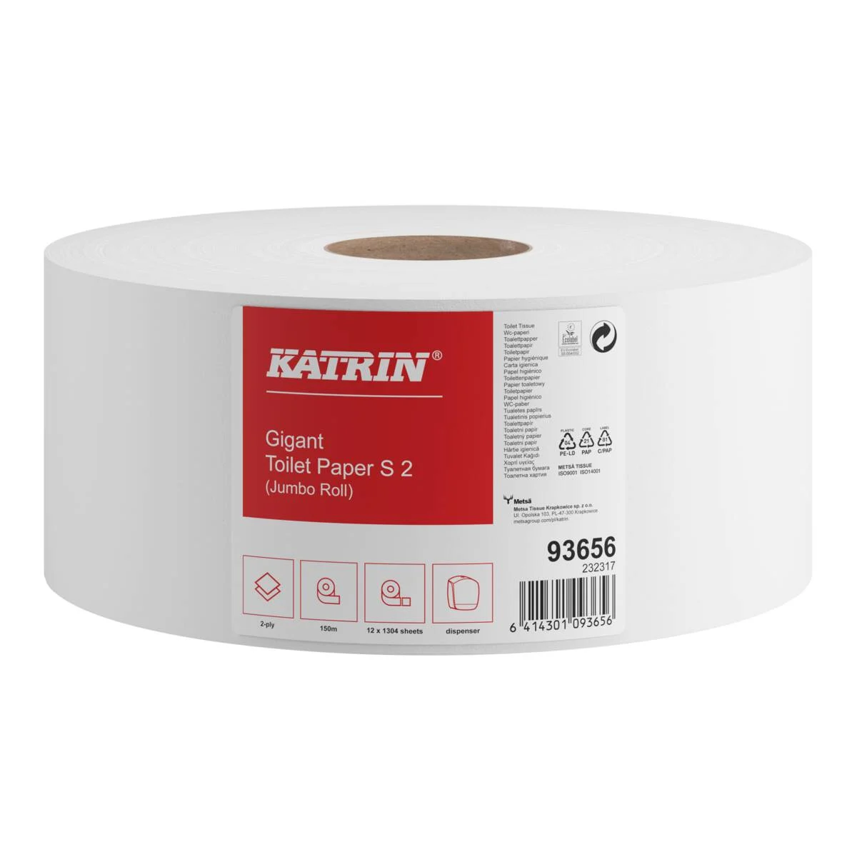 Katrin Jumbo Toilettenpapier S 150m 2-lagig