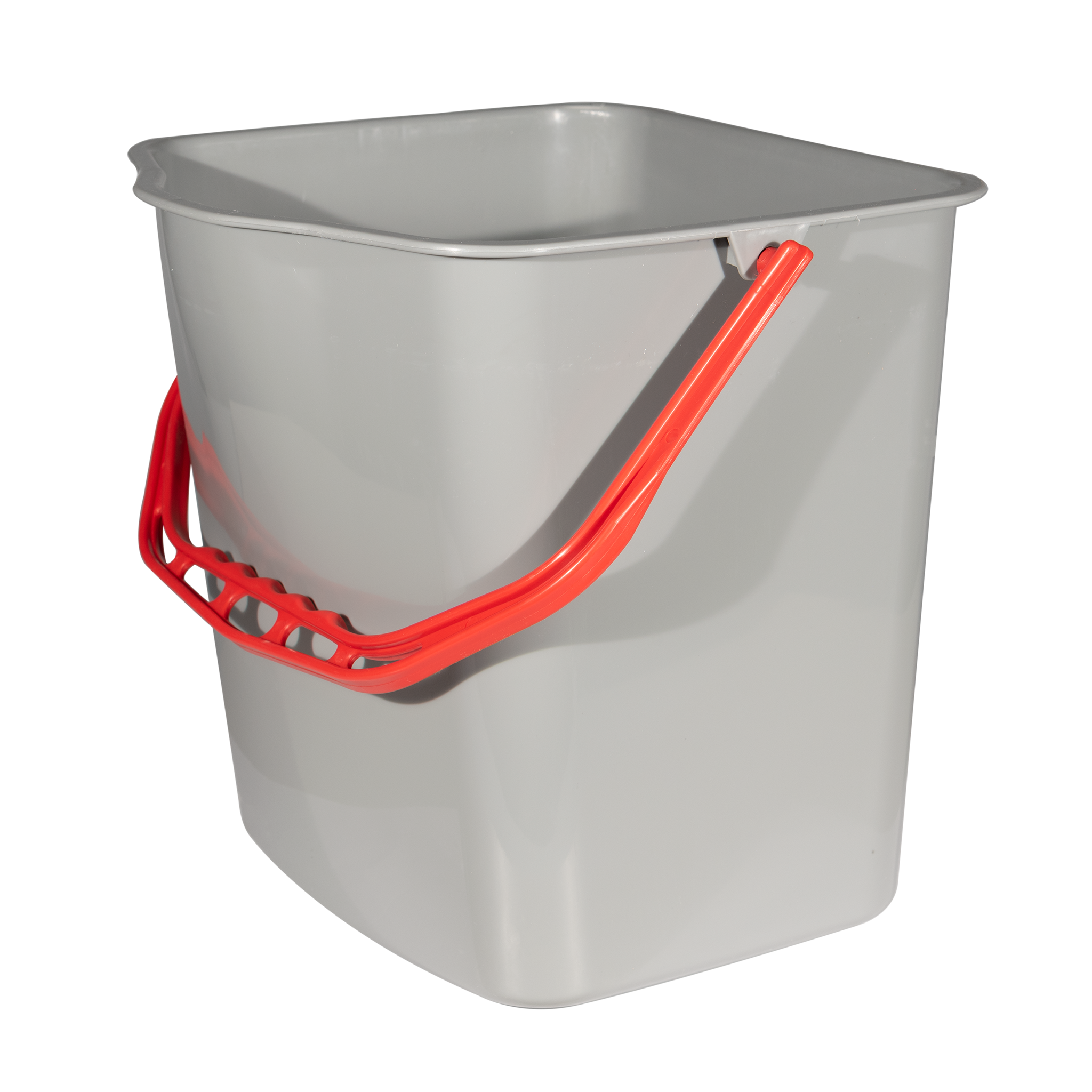 Eimer 17 Liter, grau, roter Henkel