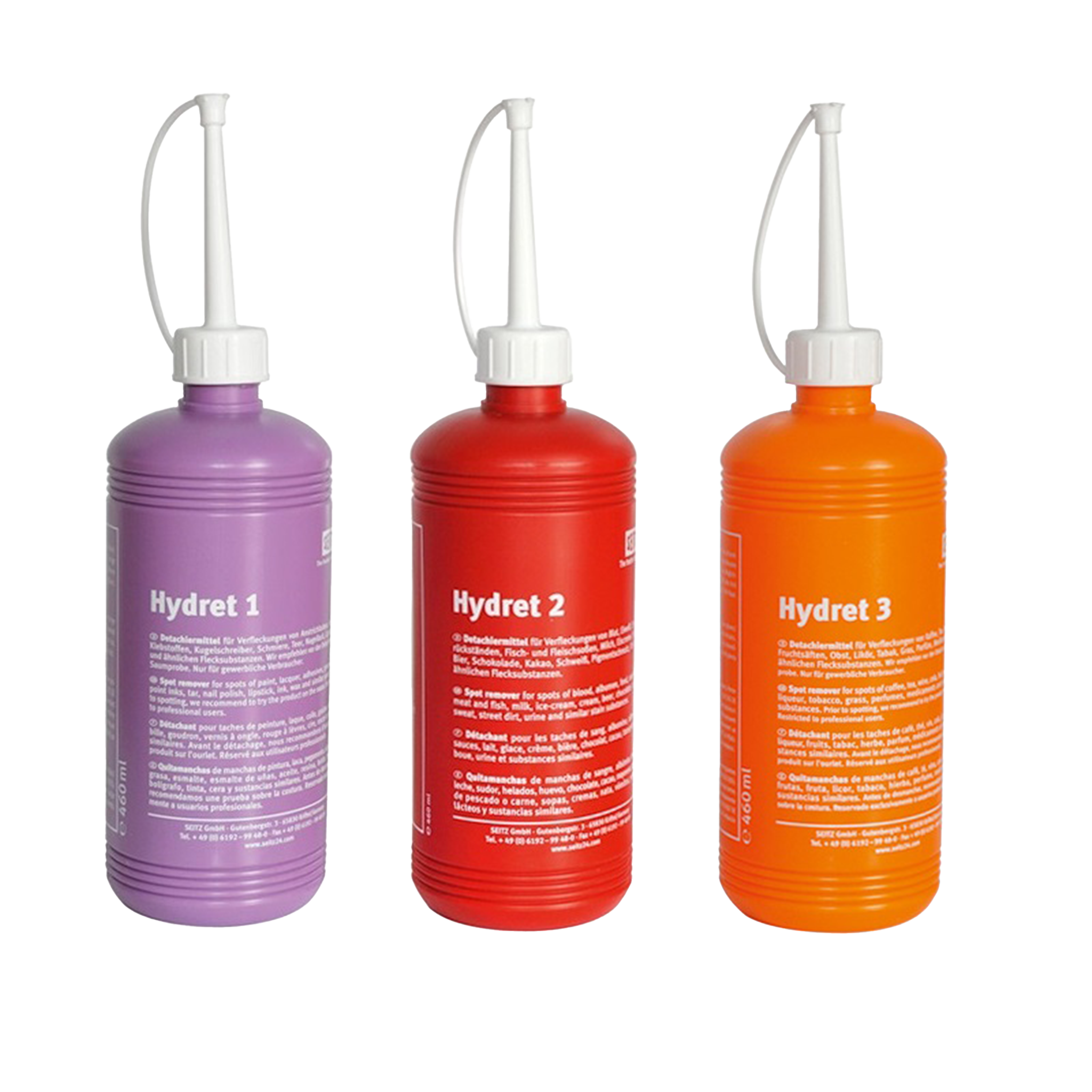 Hydret 1-3 Detachiermittelset 3 x 0,5 lt. Flaschen