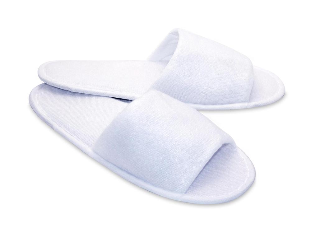Pantoffel Basic mit offener Spitze, 28 cm, weiß