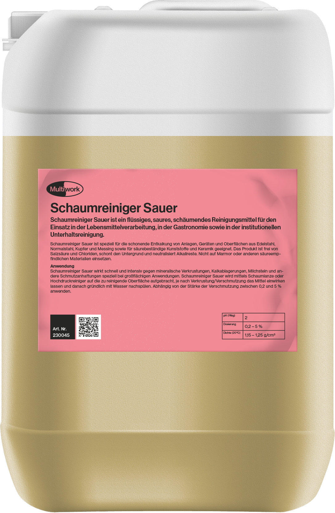 Schaumreiniger Sauer - 28 kg