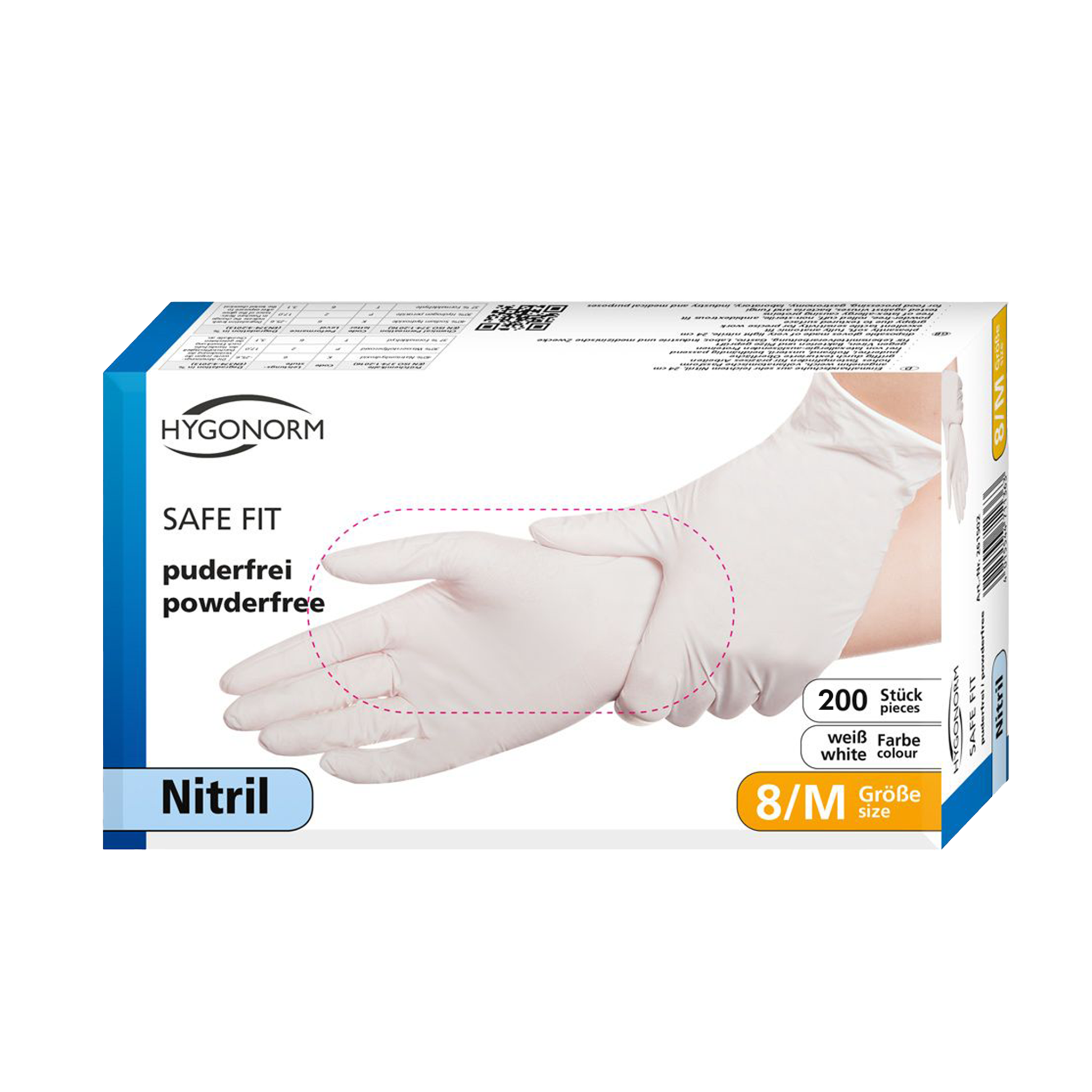 Hygonorm Safe Fit Nitrilhandschuhe weiss Gr. XL, 200 Stk./Box