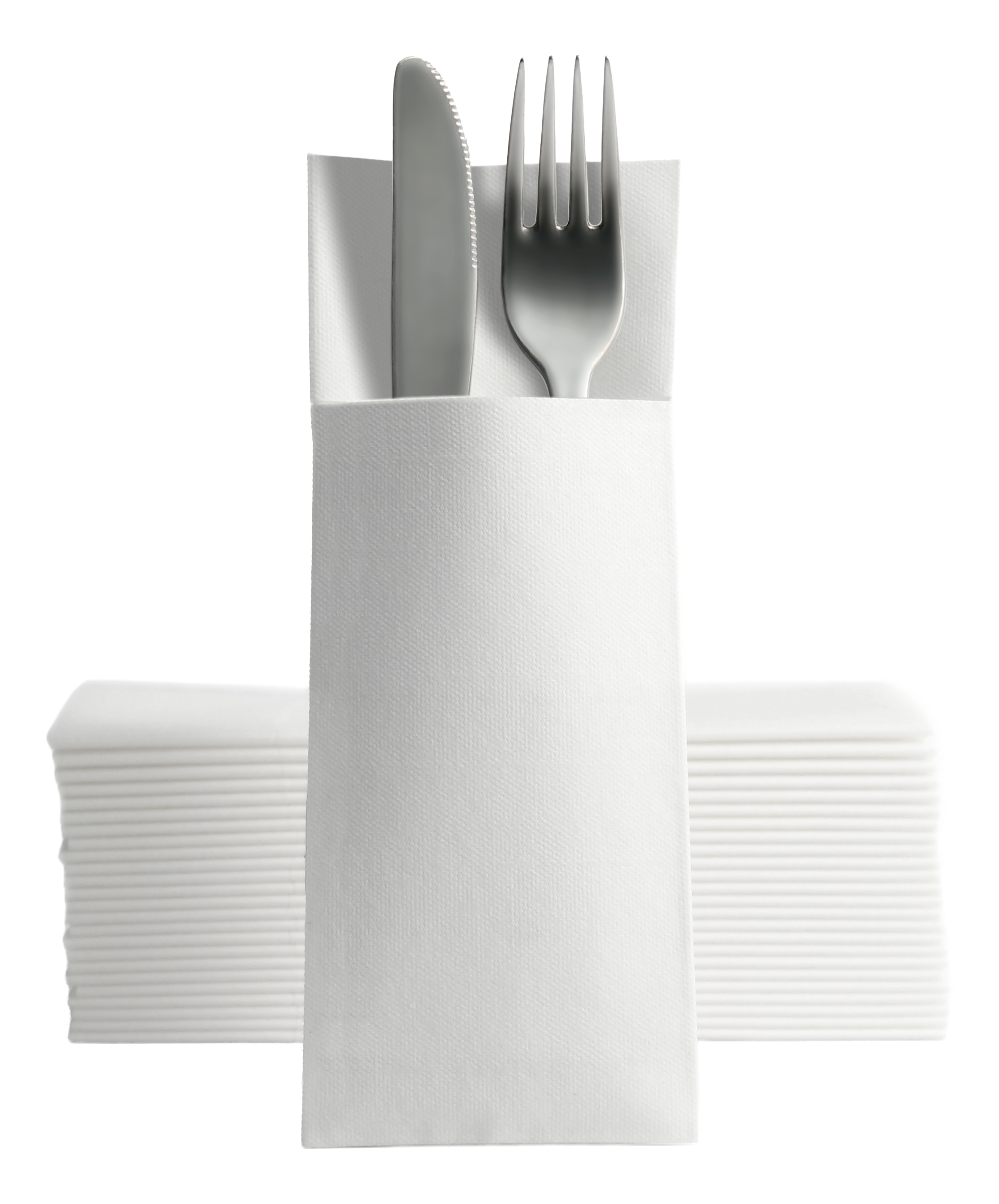AIRLAID Bestecktasche 33x39cm weiss - BF rechts