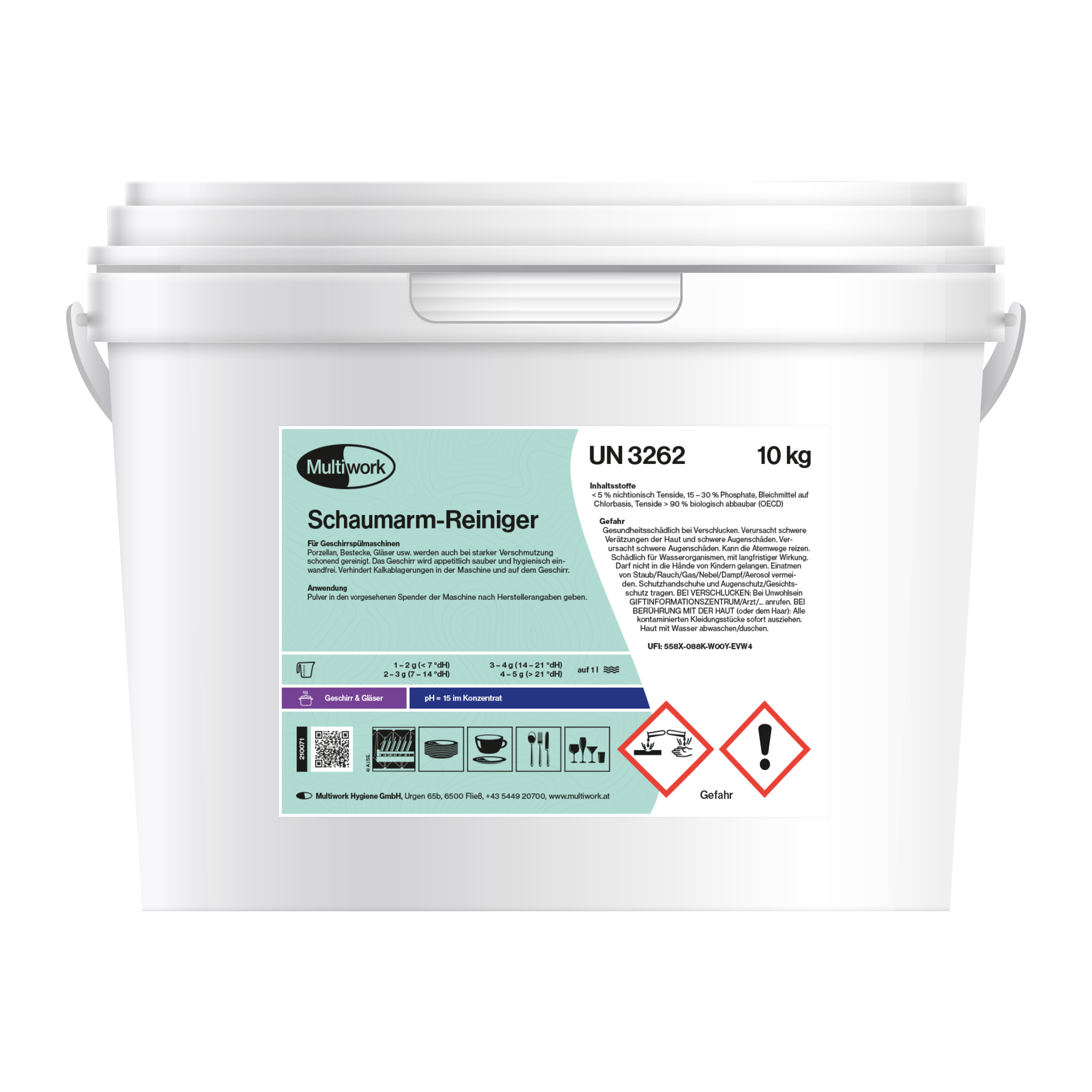 Schaumarm-Reinigungspulver für Geschirrspülmaschinen 10 kg