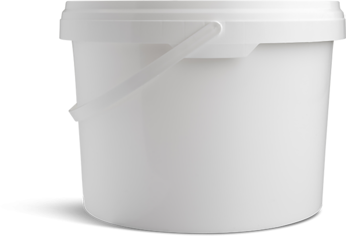 Kunststoffeimer Desi Box - rund, weiß, PP, 5,75 lt. Volumen