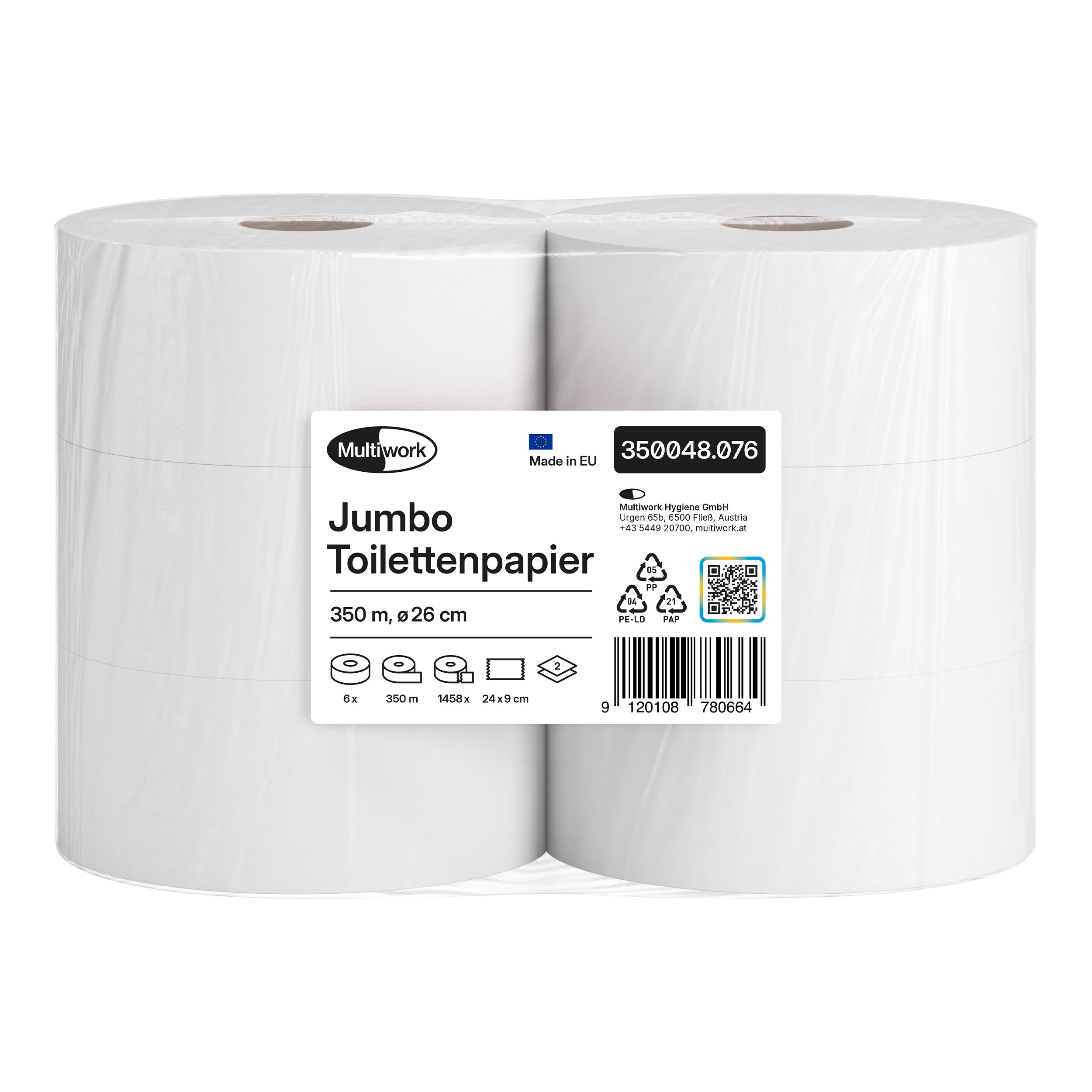 Jumbo Toilettenpapier Classic L 2-lagig, weiß