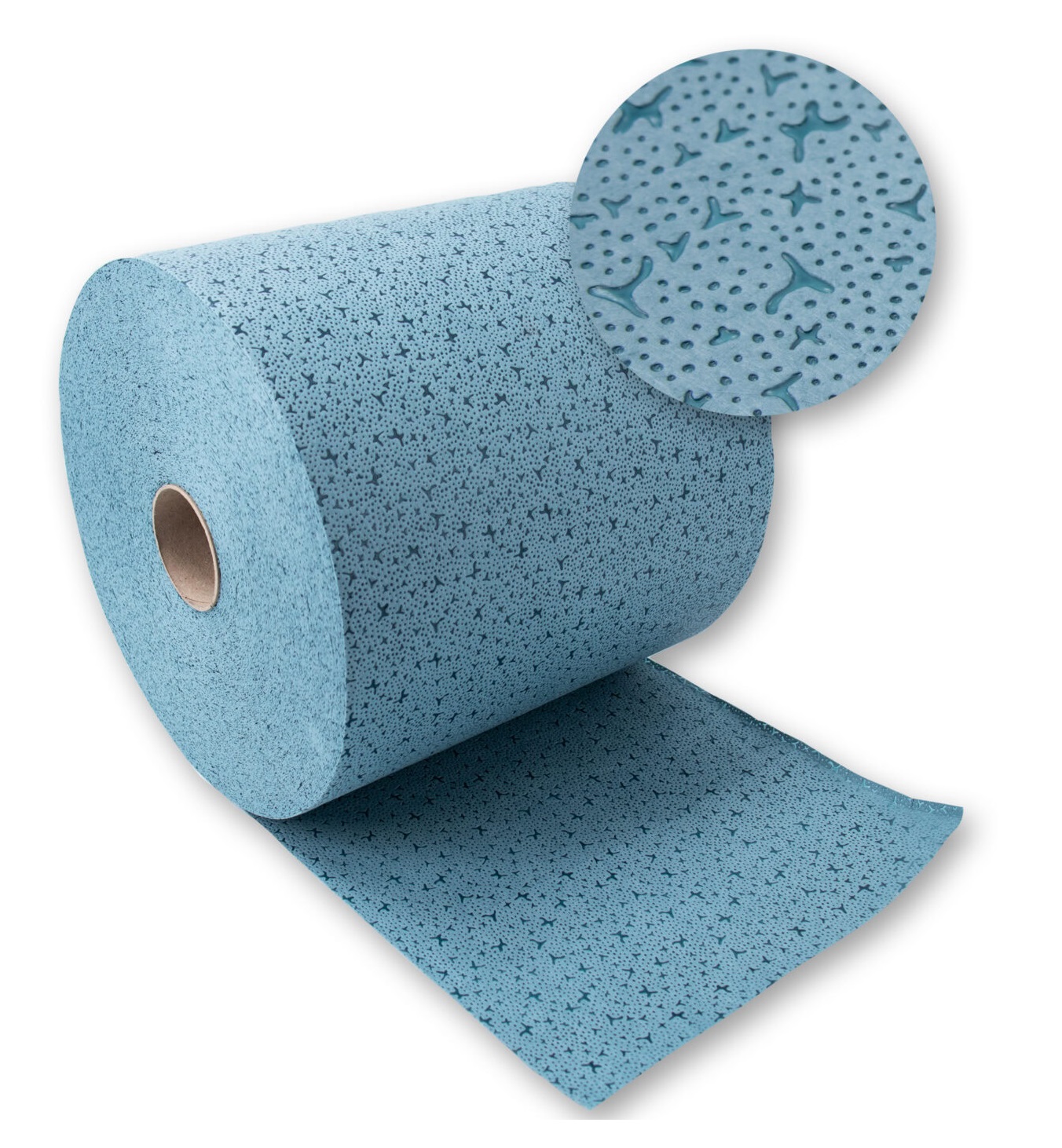 Putztuchrolle PP-Tex blau mit "Stern" Muster