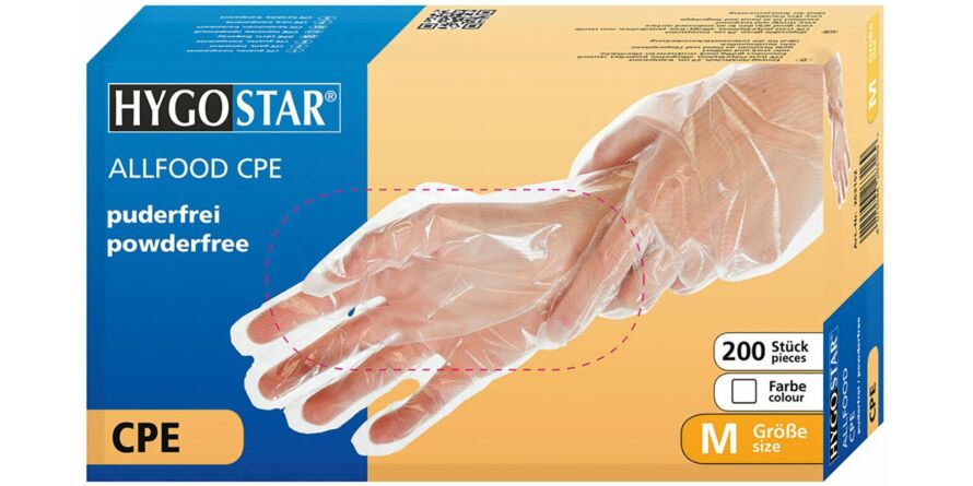 CPE-Handschuhe Allfood transparent Gr. 8/M 29cm