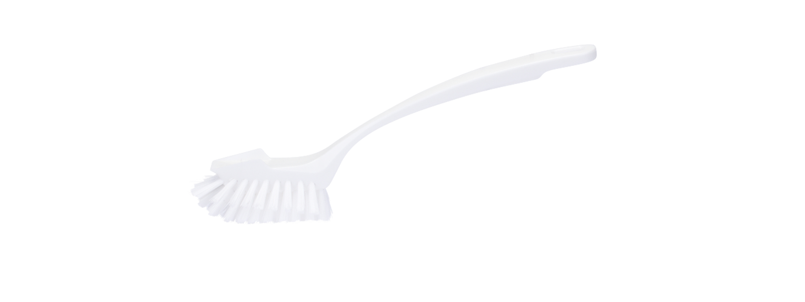 Geschirrbürste mit Schaber mittel, PBT 0,30 glatt, 255x28 mm, weiß