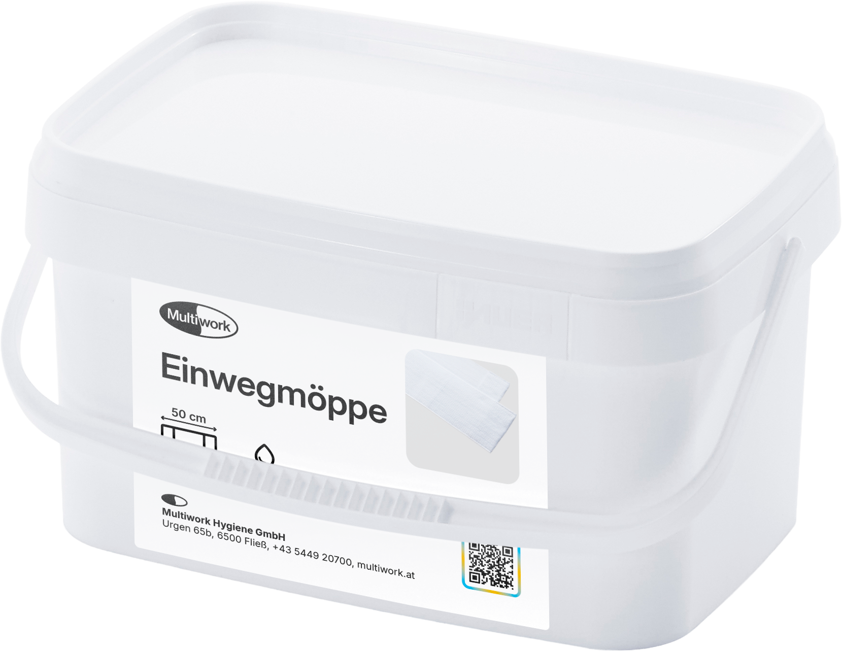 Vorgetränkter Einweg-Klettmopp Microfaserbezüge weiß 43cm